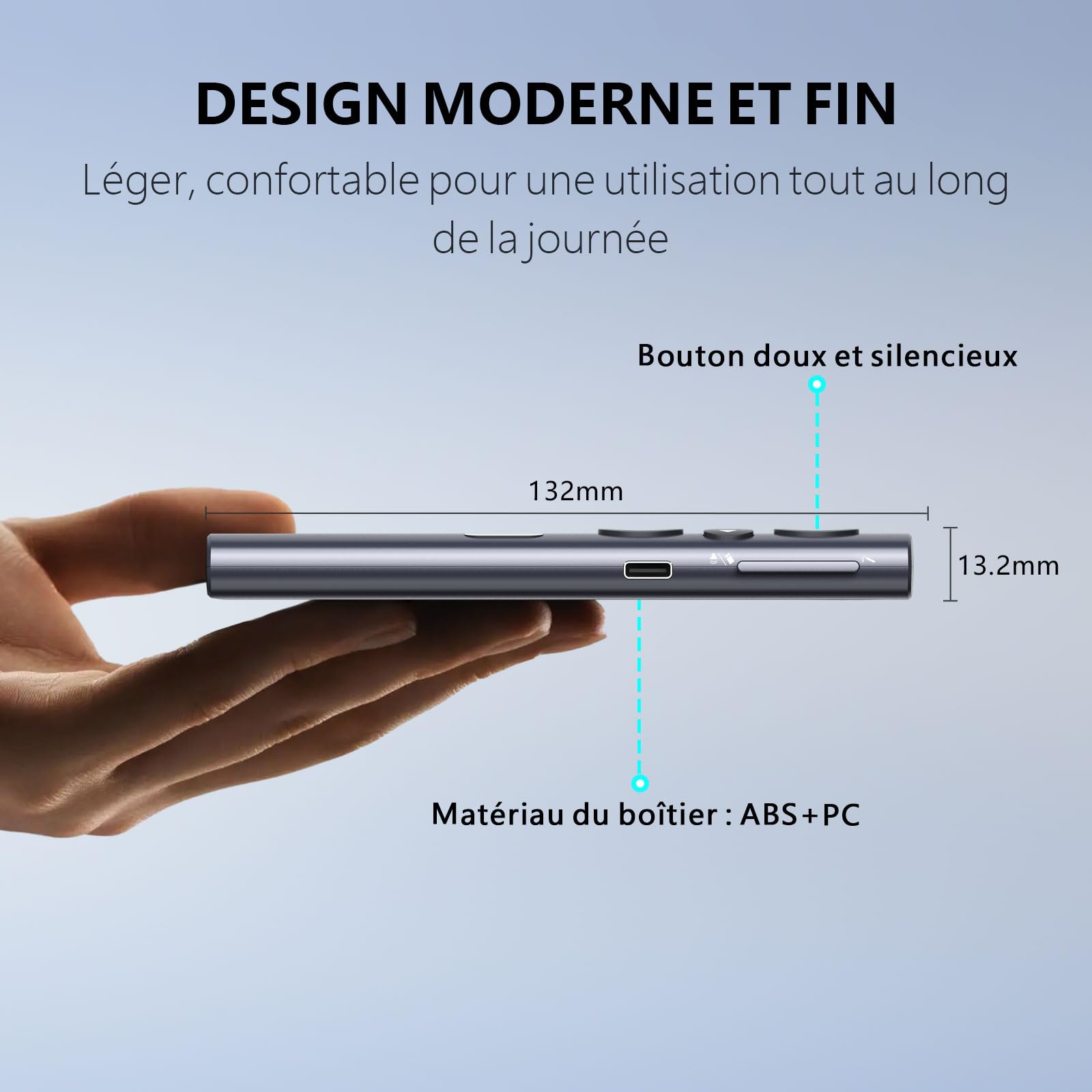 Norwii N95s BLE Prezentacyjny Kliker z Cyfrowym Wskaźnikiem do Prezentacji PowerPoint na Ekranie TV/Projekcji, Bezprzewodowy Pilot z Odliczaniem (Zielony - USB-C)