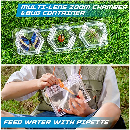 Play-Act Bug Catcher Nature Exploration Set - Includes Habitat Bucket, Critter Box, Activity Booklet, Butterfly Net, Magnifier, Tweezer, Pipette, Bug Tong, And Exploration Hat Bug Catching Kids 3+ #TOP3