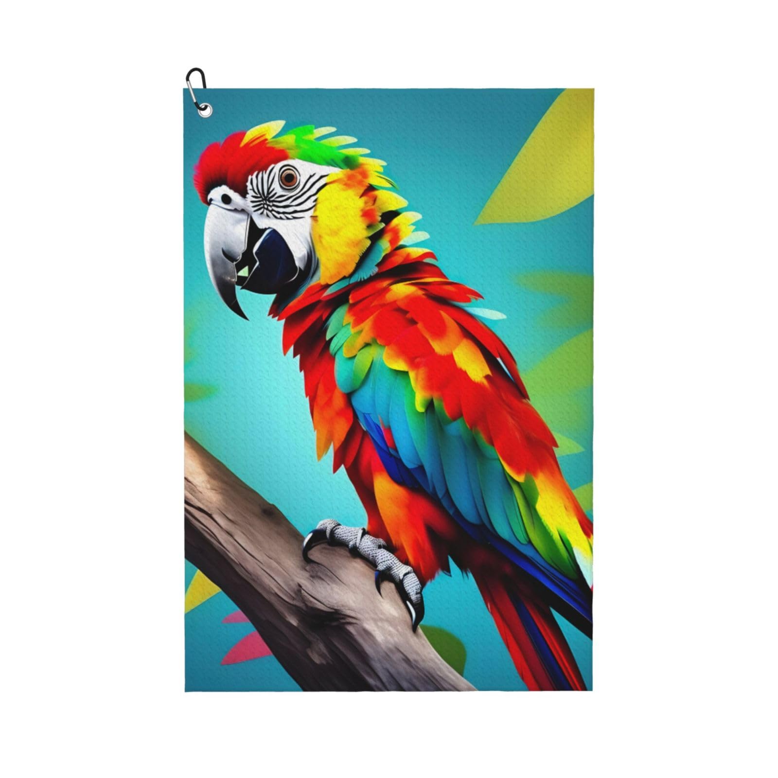 aacxzff Quick-Drying Microfiber Parrots On Tree Print Golf Towel with Integrated Carabiner Clip for Unisex 16x24in