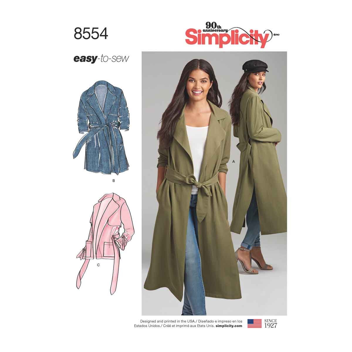 8554Simplicity Pattern 8554 Petite Women’s Coats and Jackets, Paper, White, R5 (14-16-18-20-22)