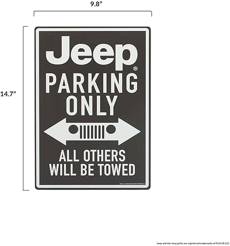 Miniatura 6 de Letrero de metal para Jeep Parking Only, letrero vintage para garaje, tienda o cueva de hombre, todos los demás serán remolcados