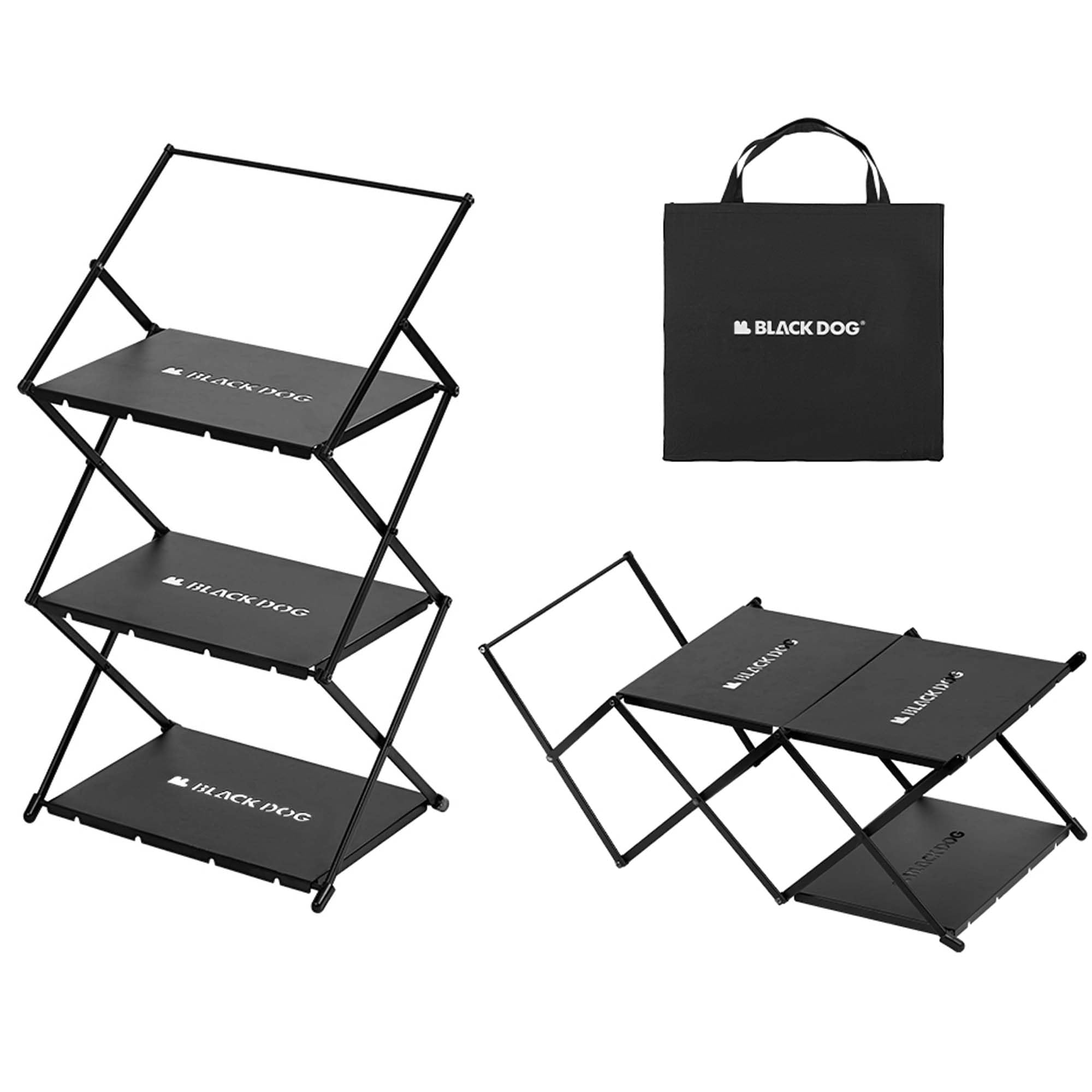 windhike Blackdog Table Pliante Multifonction à 3 étagères, 2,1 kg, Structure Triangulaire, Haute capacité de Charge, en Alliage d'aluminium, Table Pliante Portable IGT pour Camping en Plein air