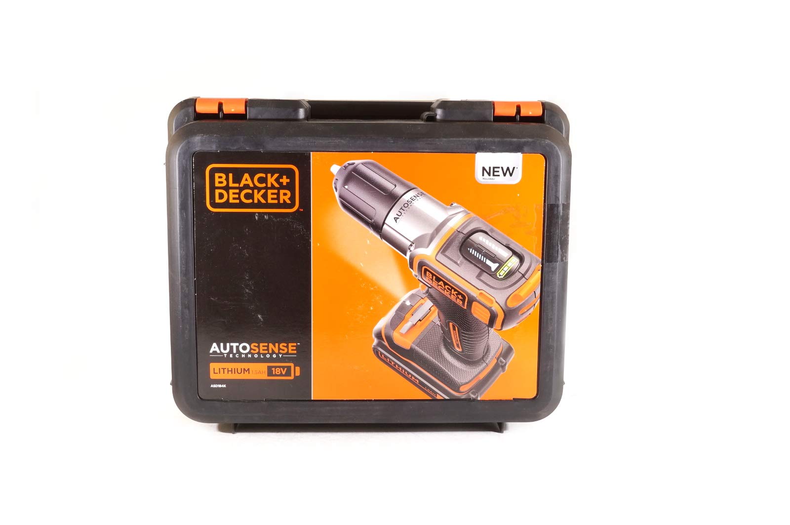 Black+Decker Autosense Akku-Bohrschrauber ASD18K – Akkubohrer mit Autoselect-Technologie & LED-Arbeitslicht zum Bohren in Holz & Metall und zum Schrauben – 1 x Akkuschrauber Li-Ion 18 V