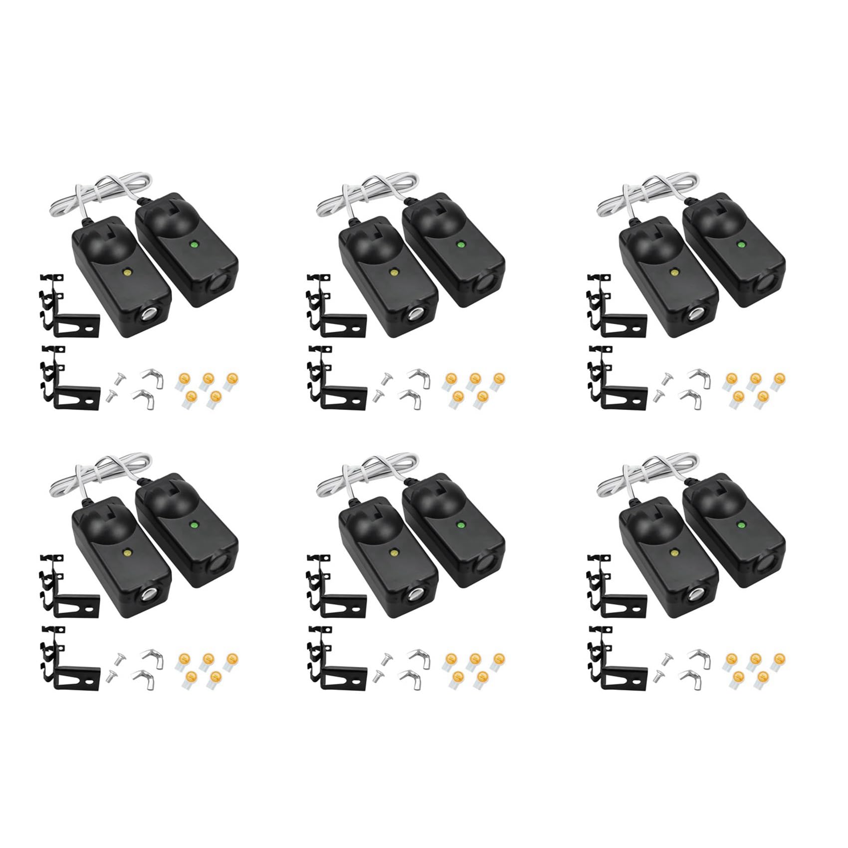 Ctrlzs Light/Green 12Pcs Garage Door Opener Safety Sensor Beam Eyes Fit For With Brackets