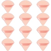 JOLY Triangle Powder Puff Face Makeup Sponge Beauty Blender Stocking Stuffers Puffs for Women apply Loose Powder and Foundation 12Pcs Beige