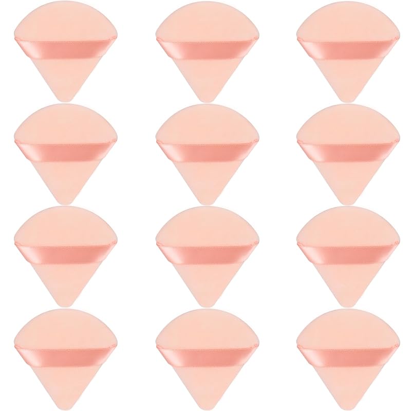 JOLY Puff Triangular para Pó e Maquiagem Bege, 12 unidades