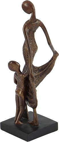 Miniatura 9 de Deco 79 Polystone - Estatua decorativa familiar para decoración del hogar, 13 x 5 x 5 pulgadas, bronce