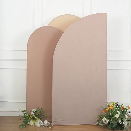 Miniatura 7 de Efavormart - Cubierta para arco de boda de media luna, de elastano mate de 7 x 3 pies, ajuste personalizado, para telón de fondo Chiara