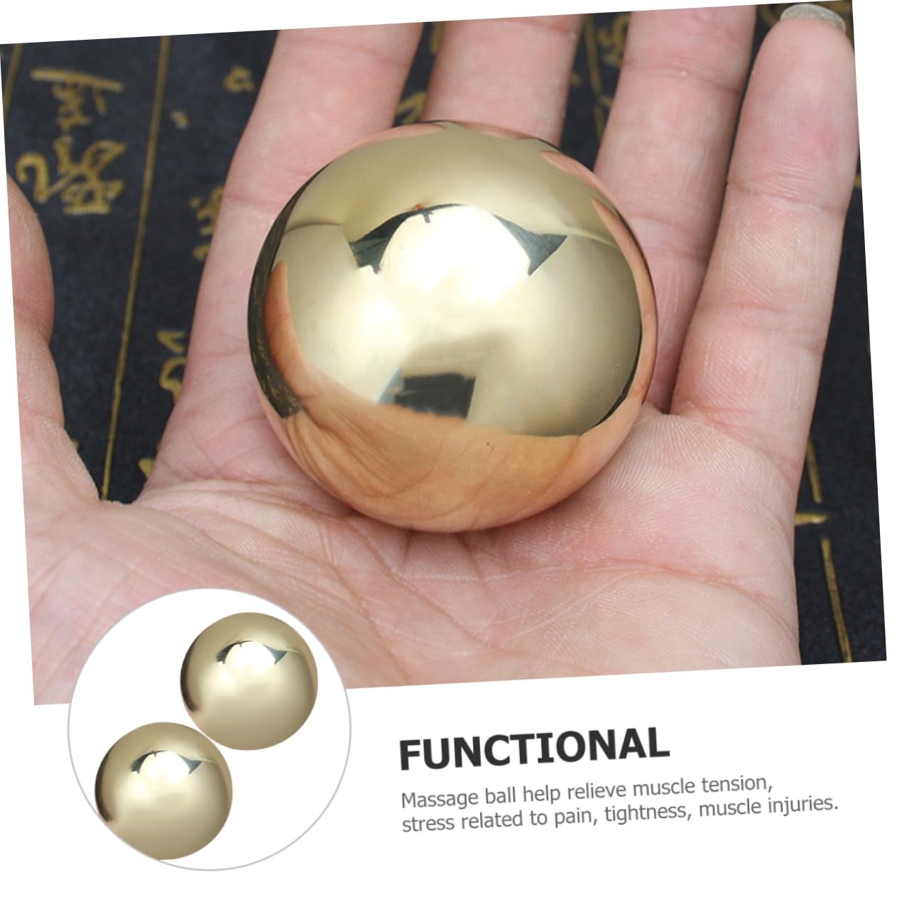 FRCOLOR 1 Par Masaje Mano Bolas Miofasciales Pelota Antiestrés Adultos Bolas Chinas Salud Ejercicio Mano
