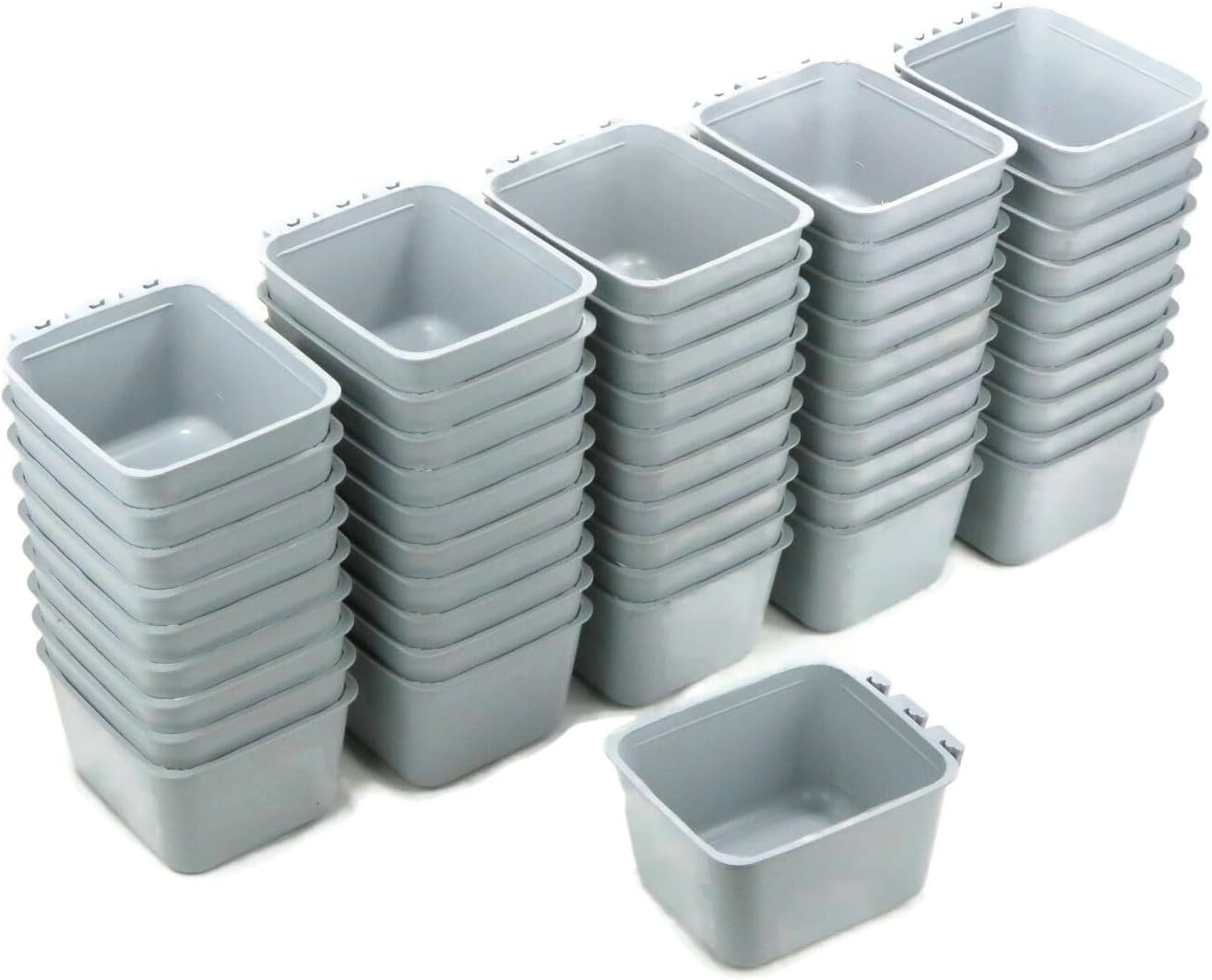 The ROP Shop | 50-Pack - Gray Cage Cups Hold 1 Pint / 16 fl oz to Hang Feed & Water for Pets