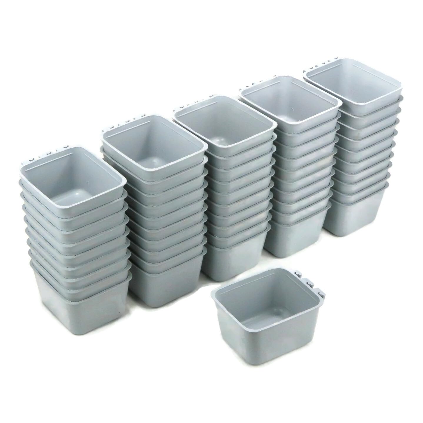 The ROP Shop | Lot de 50 gobelets Gris pour Nourriture et Eau pour volaille, Canards, Oiseaux, Hamsters
