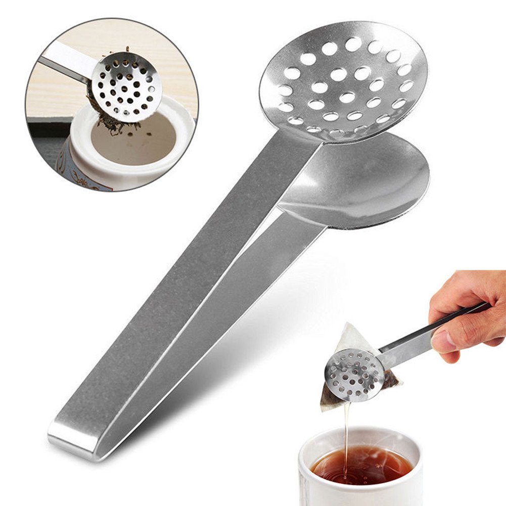Pince Presse-Sachet Thé 2 Pièces – Acier Inoxydable Multifonction, Évite Les Doigts Brûlés !