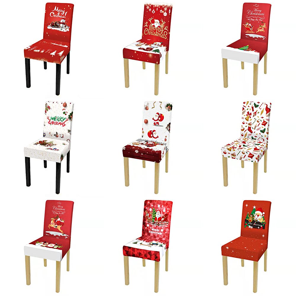 Highdi Noël Lot De 1/2/4/6 Housse De Chaise Scandinaves, Extensible Housse De Chaise De Salle à Manger, Couverture De Chaise Sans Accoudoirs Pour Cuisine Salon Bureau (6 Pieces,Chaussettes De Noël