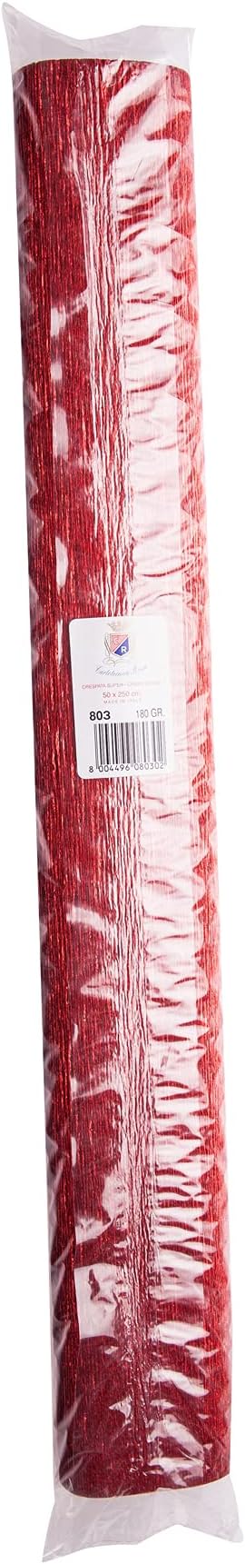 Italian Crepe Paper Roll 180 Gram - Metallic Solids (Metallised Red)
