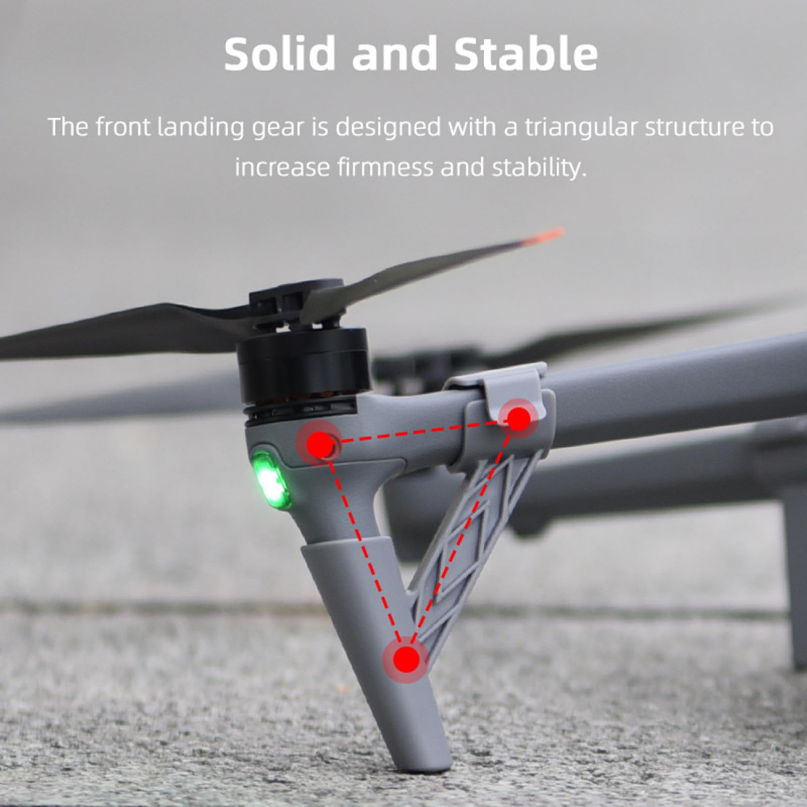 Landing Gear with Stable Triangular Structure Design Drone Accessories Grey ABS Landing Gear Set for DJI Air 3