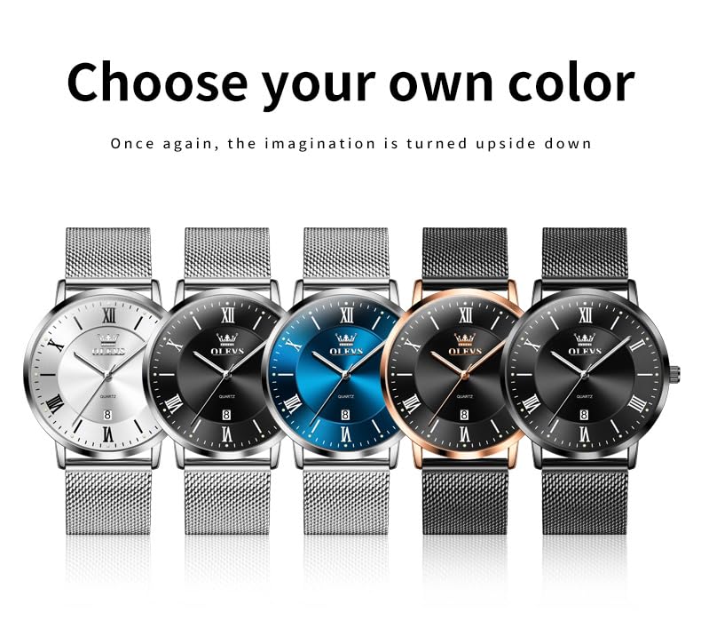 OLEVS Mens Gold Watches Analog Quartz Business Dress Watch Day Date Stainless Steel Classic Luxury Luminous Waterproof Casual Male Wrist Watches