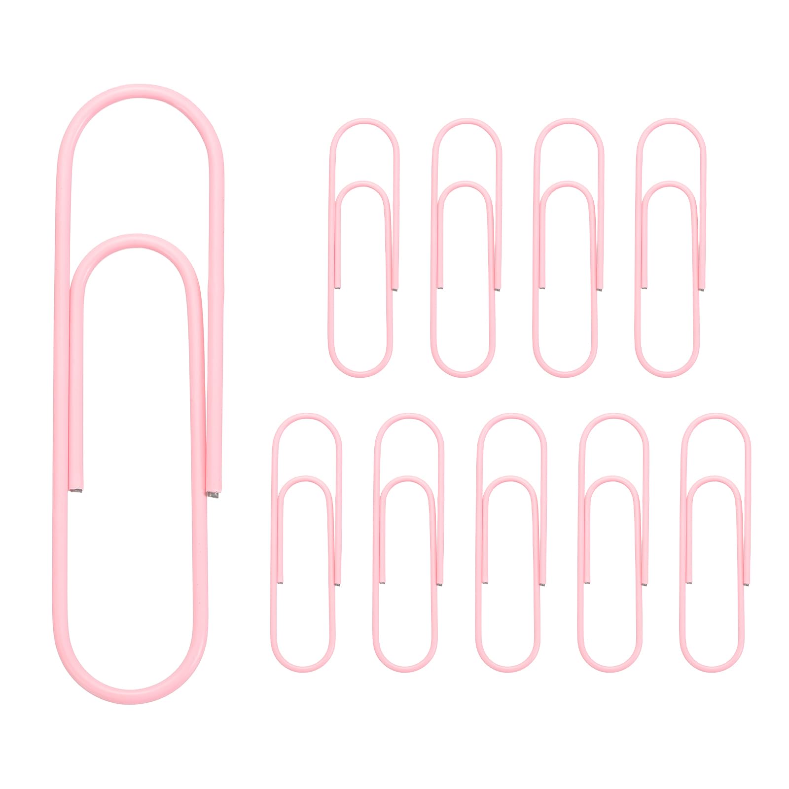 PATIKIL 4 Inch Large Paper Clip, 10Pcs Big Paper Clip Metal Giant Extra Large Rust-Proof Strong Bulk for Home Office Supplies Organizing Files Document Bookmark, Light Pink