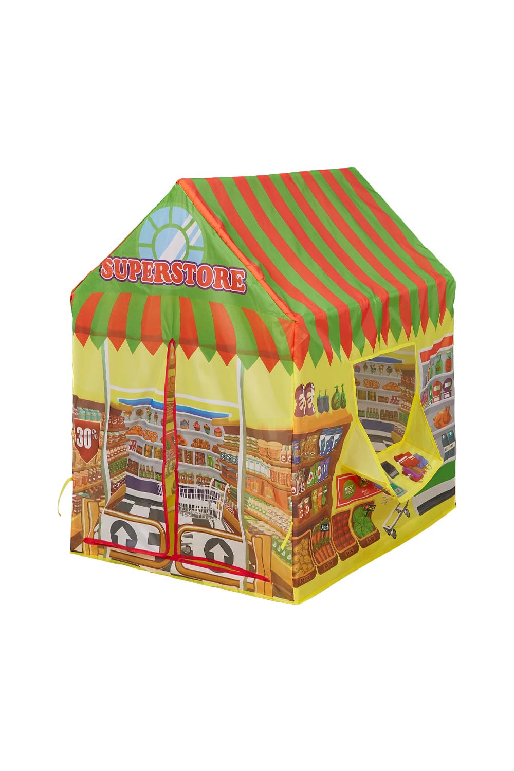 Warmiehomy Supermarket Play Tents for Kids Boys Girls Tent Indoor Foldable Portable Pop up Tents for Kids Playhouse Children's Tent with Cashier's Window for Children Toddler Outdoor Play Equipment - Image 2