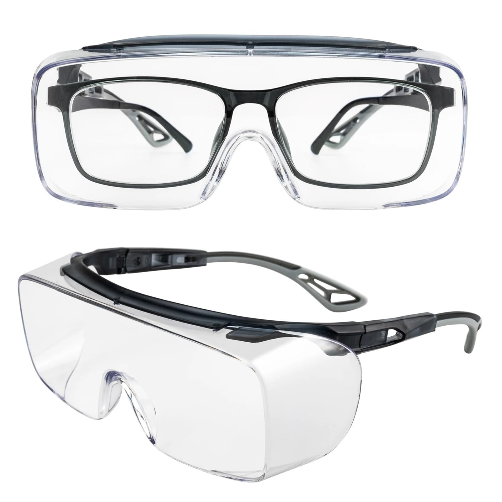 Antibeschlag-Schutzbrille mit transparenten Gläsern und Seitenschutz, Blaulichtfilter, Unisex-Schutzbrille