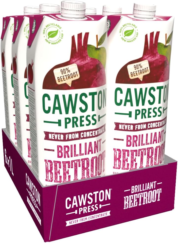 Cawston Press Brilliant Beetroot Pressed Juice 1 litre (Pack of 6) - Pure Pressed Beetroot, Vegan, No Added Sugar