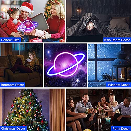 Brighten Up Your Space with SATYAM KRAFT Neon LED Planet Lights - Perfect for Gifting and Adding Vibrant Decor to Your Bedroom, Living Room, or Walls! Get Yours with USB Plug-in and Pick from Pink or Blue Colors. Order Now!