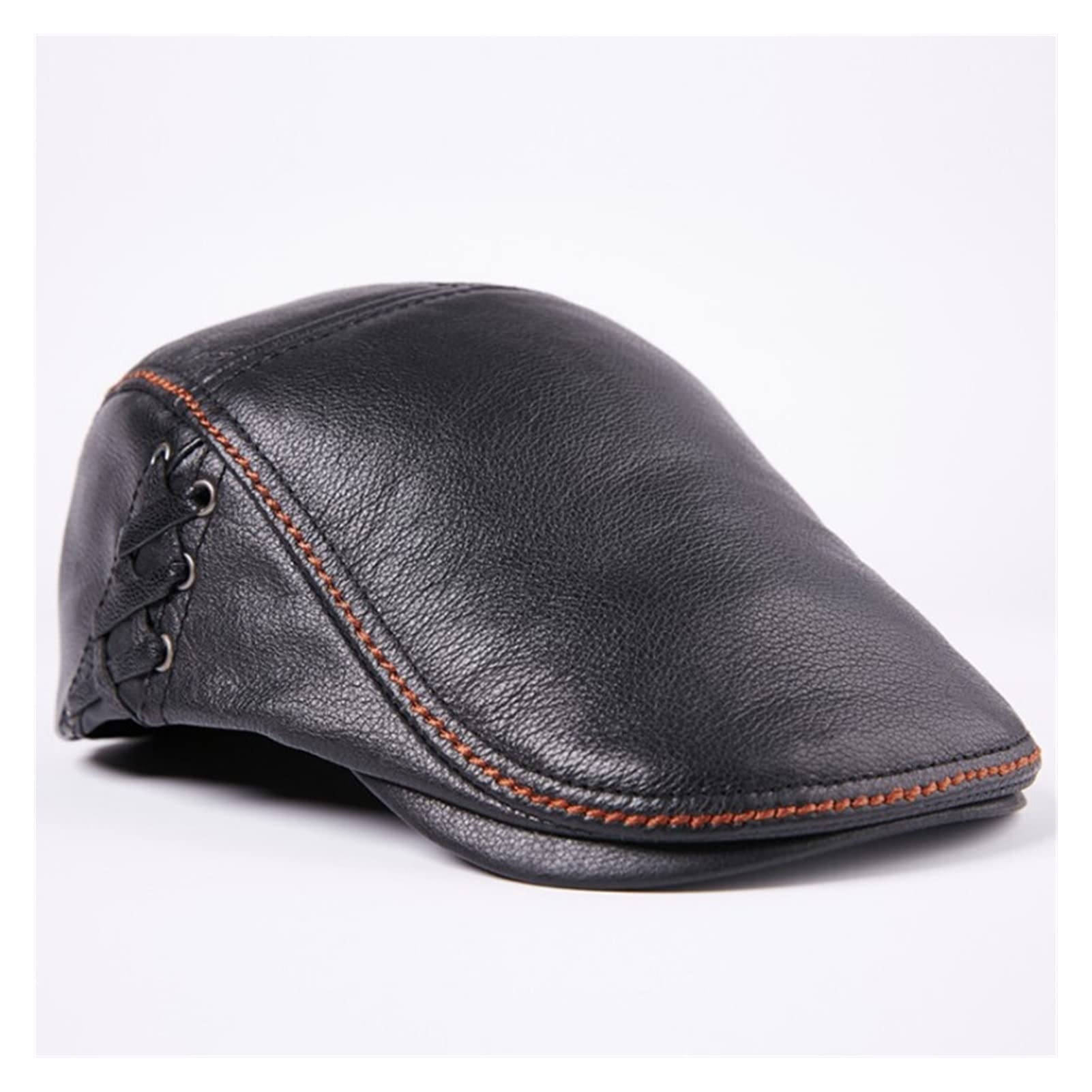 Płaskie czapki dla mężczyzn, Pu Skórzana Newsboy Peaked Cabbie Ivy Gatsby Beret Hat Driving Cap