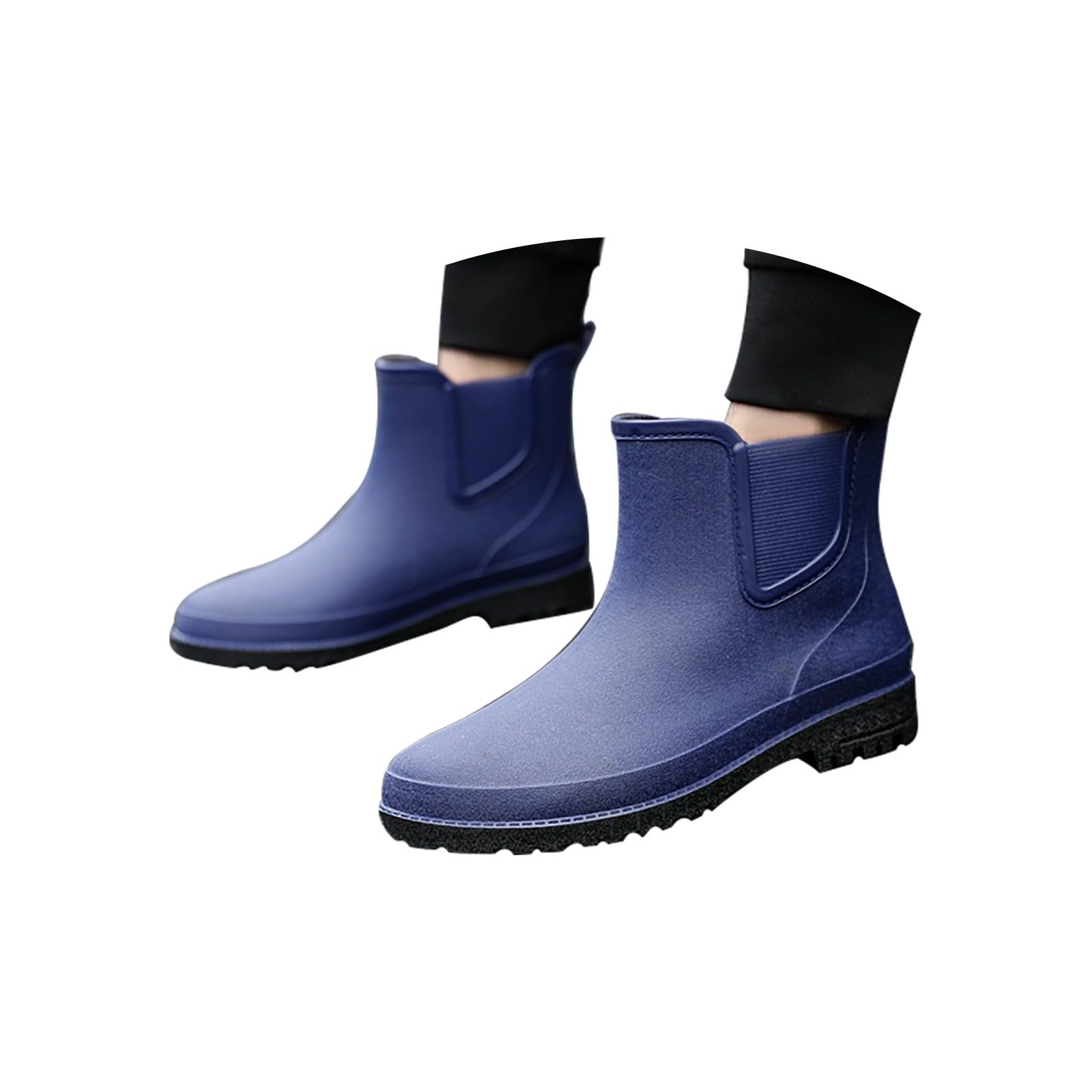 Generisch Stivali da pioggia da uomo, corti, neri, impermeabili, traspiranti, da pioggia, da viaggio, unisex, da pesca, estivi