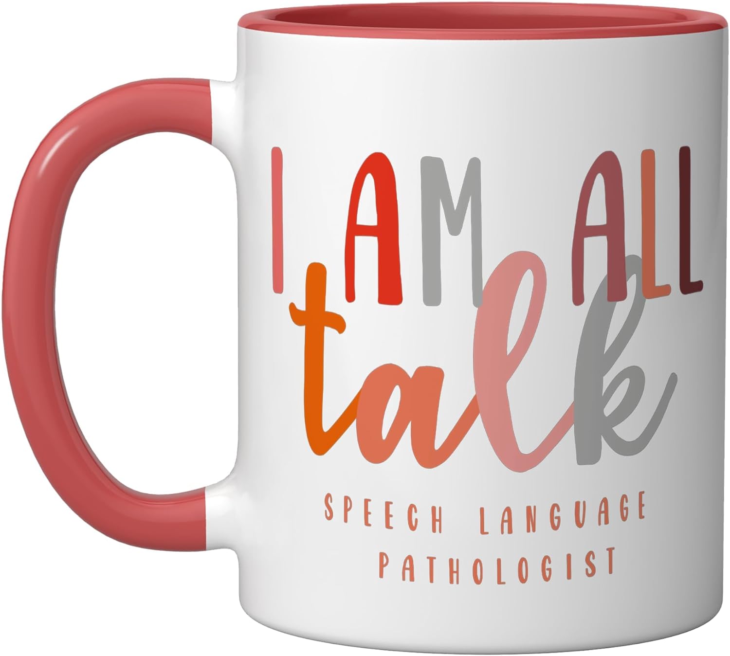 I'm All Talk SLP Speech Language Pathologist Therapy Ceramic Mug, Blue/White, 15oz image 5