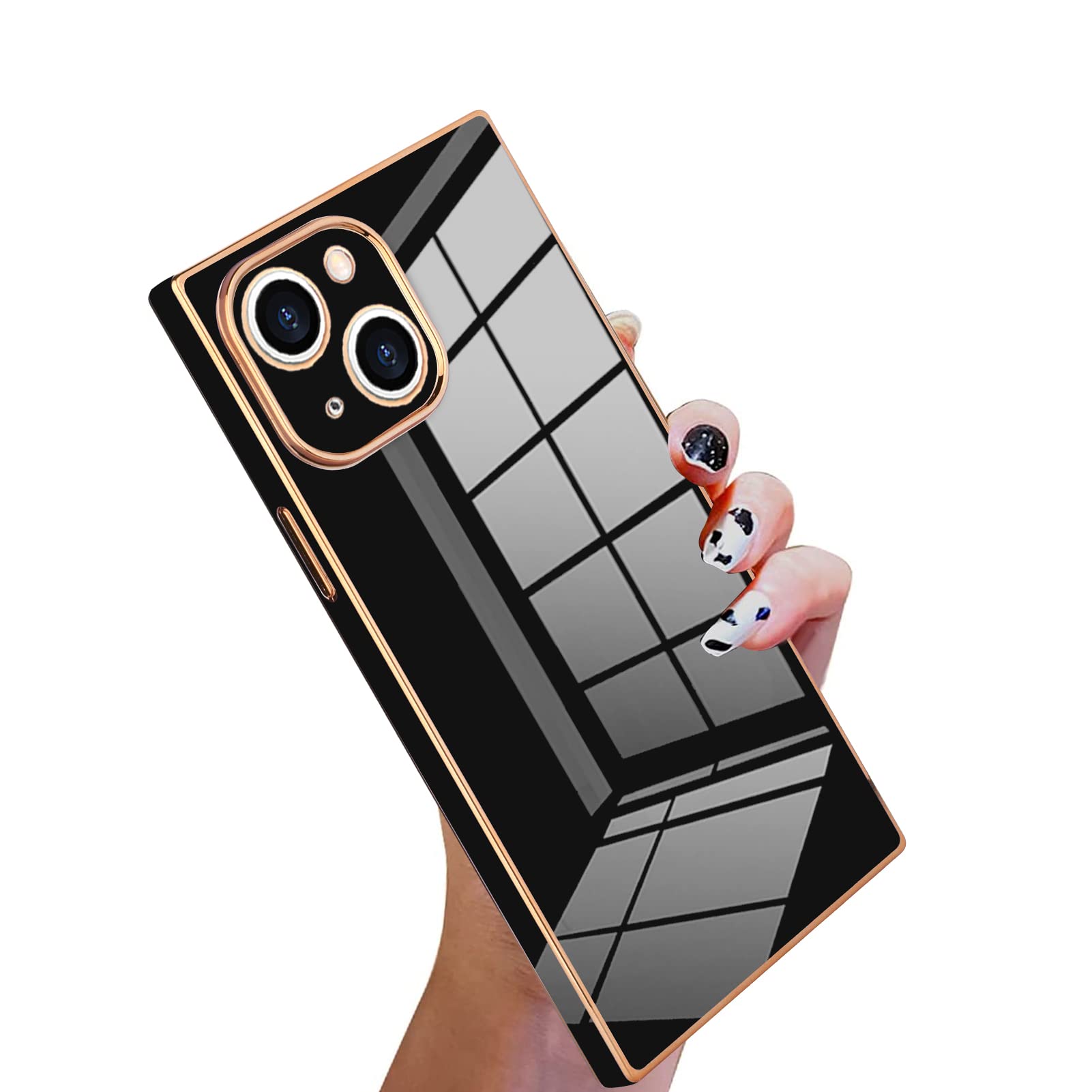 KANGHAR Case Compatible with iPhone 13 Women Girls,Luxury Cute Plating Electroplate Design Case Full-Body Anti-Scratch Shockproof Bumper Protective