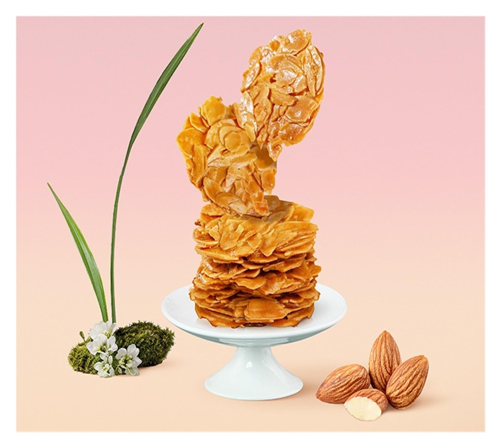 80 g de galletas finas de almendras, galletas de nueces fragantes, crujientes y crujientes, el refrigerio perfecto for satisfacer sus antojos(4pcs)