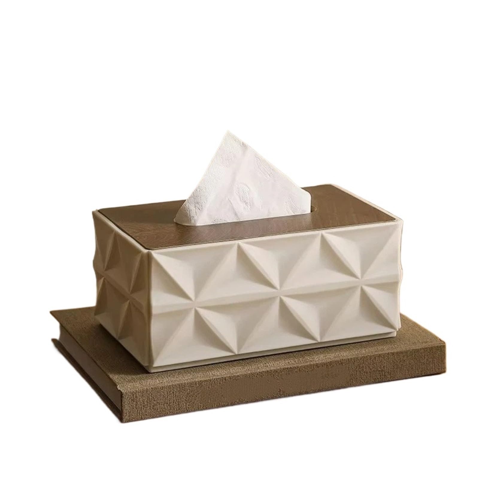 Ropicean 2pcs Elegant Wooden Lid Tissue Box - Stylish Napkin Holder for Home and Office