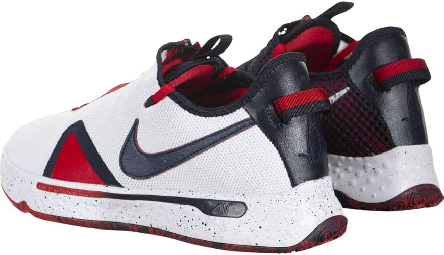 Nike Pg 4 - White/Obsidian-University red, Größe:7.5 