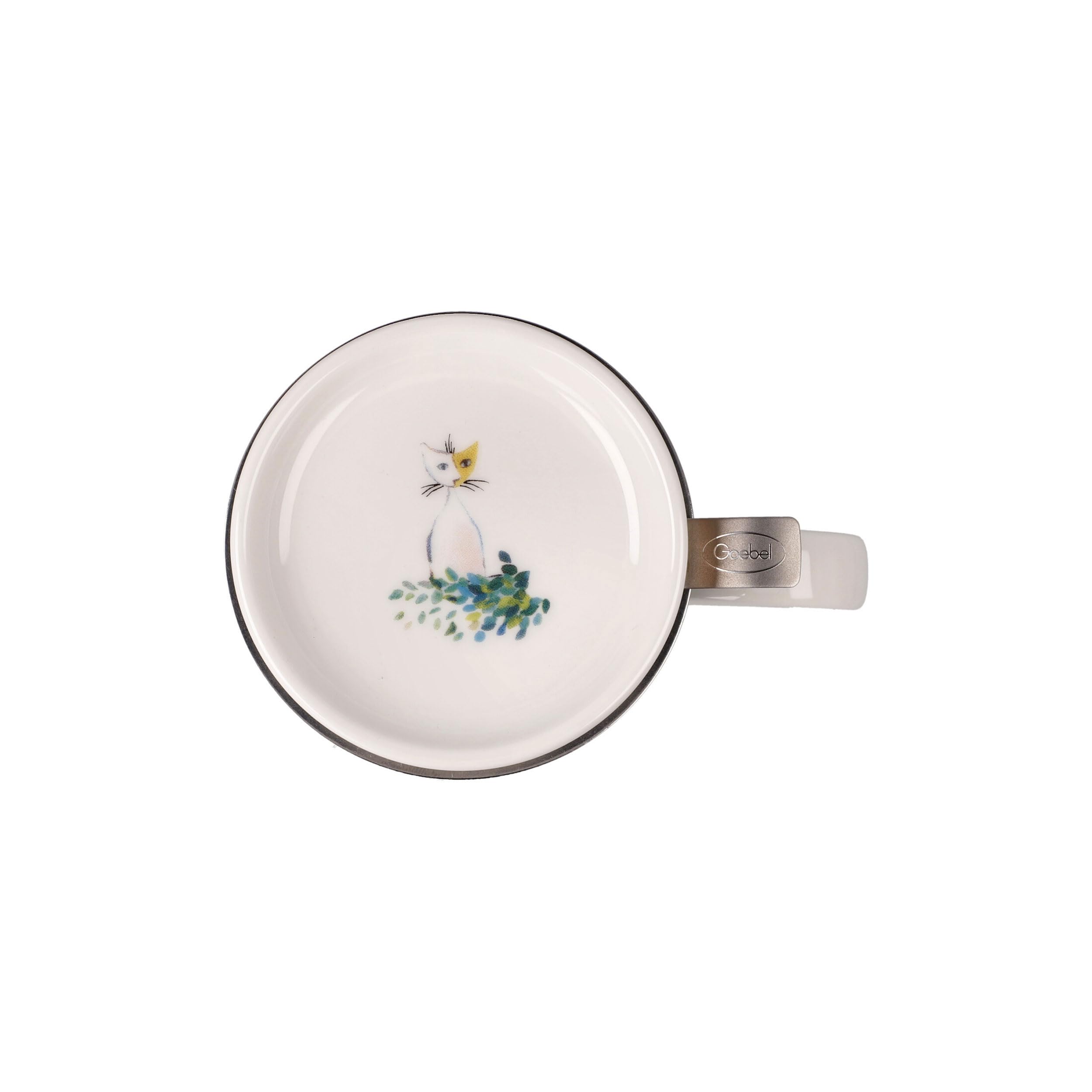 Goebel 66-861-32-1 - Tazza da tè con coperchio e colino Rosina Wachtmeister - Tempi felici in fine bone cinese, metallo, colore: Multicolore, dimensioni: 11,5 x 8 x 14 cm
