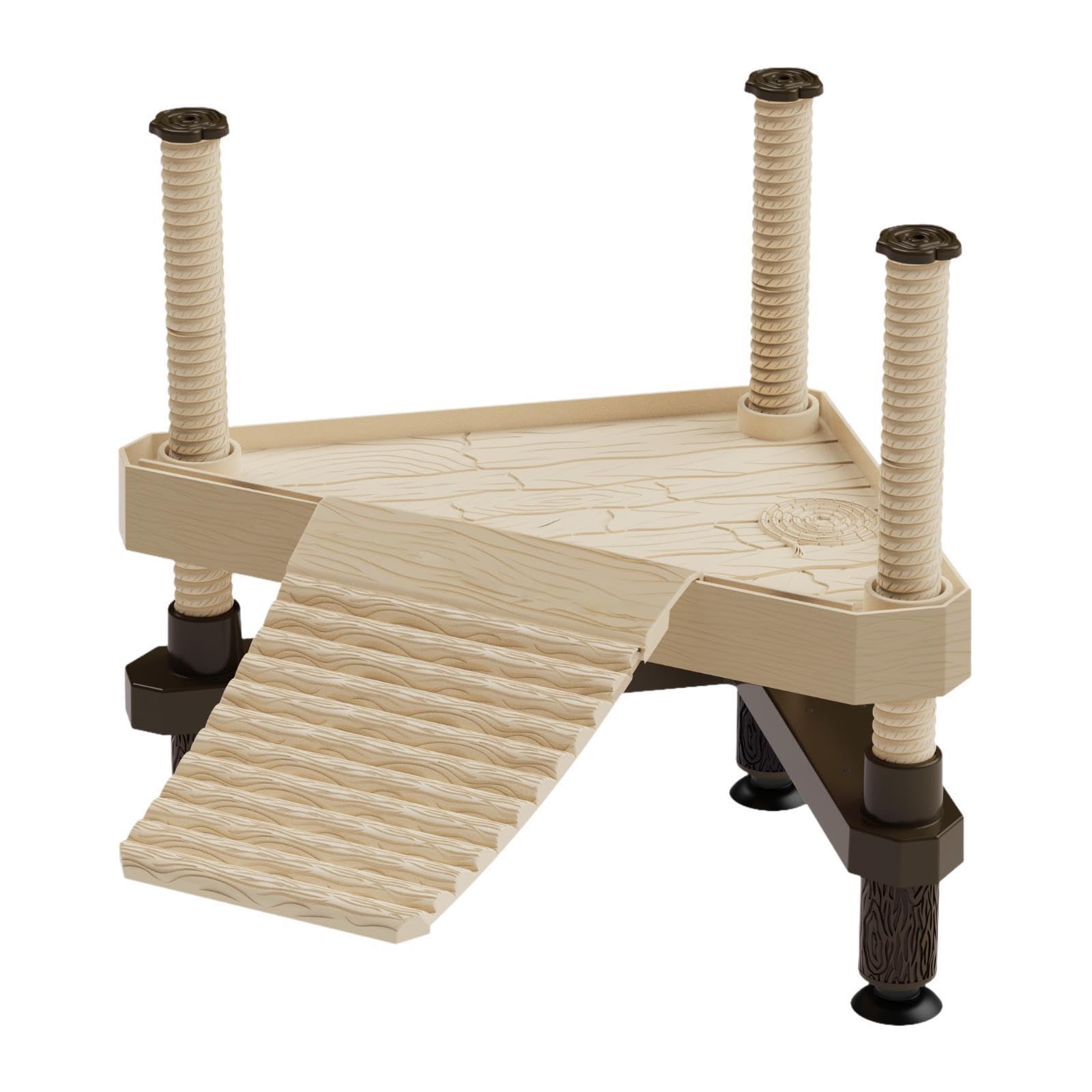 Plateforme de baignade reptile en PP robuste avec base ventousée et grotte de repos taille S