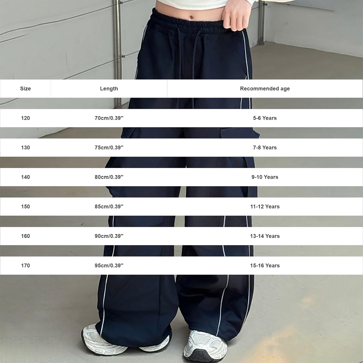 Girls Wide Leg Cotton Cargo Pants Kids Elastic High Waist 𝐃rawstring Trousers Teen Summer Fashion Baggy Casual Long