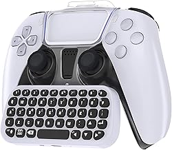 Teclado controlador TwiHill para PS5 Controller, Bluetooth 3.0 Mini Portátil Gamepad Chatpad Mensagem Teclado Compatível com PS5 Controller com Clip Holder