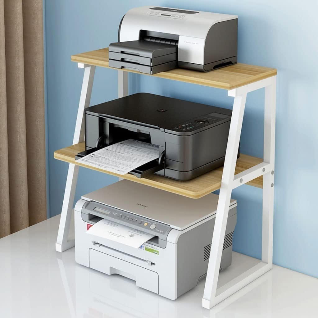 Stand di Stampa per Ufficio Stampante Desktop Stand Multilayer Storage Bookshelf Document Document Scanner Fax Home Fax (MDF + Tubo d'Acciaio al Carbonio) Staffa Scanner Fax (Color : C)