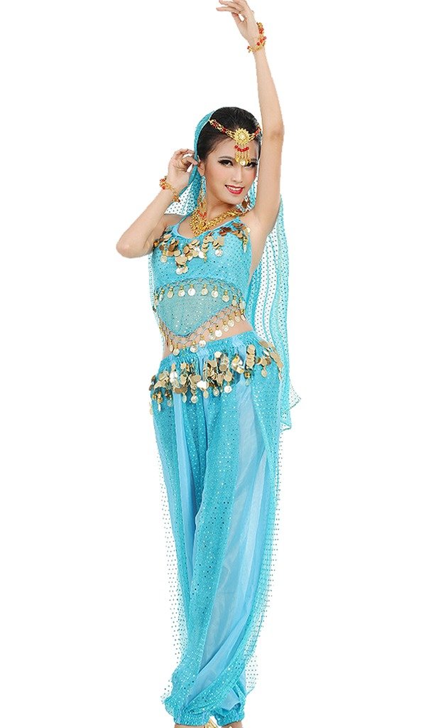 Astage Women Dance Wears Halter Top Harem Trousers Indian Earring Sets