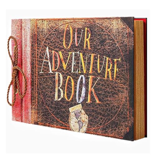 Our Adventure Book, Photo Album Scrapbooking DIY Photo Album 10.24 x 7.09 inch Memory Book with Travel Album, Valentine's Day Gift Couple Gifts for Men Couple Boyfriend Gifts Anniversary, Christmas