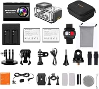Apexcam 4K 20MP Akciókamera - Vízálló 40m, WiFi, EIS Képstabilizátor, Külső Mikrofon, 170° Látószög, 2.4G Távirányító, 2 Akkumulátor 7