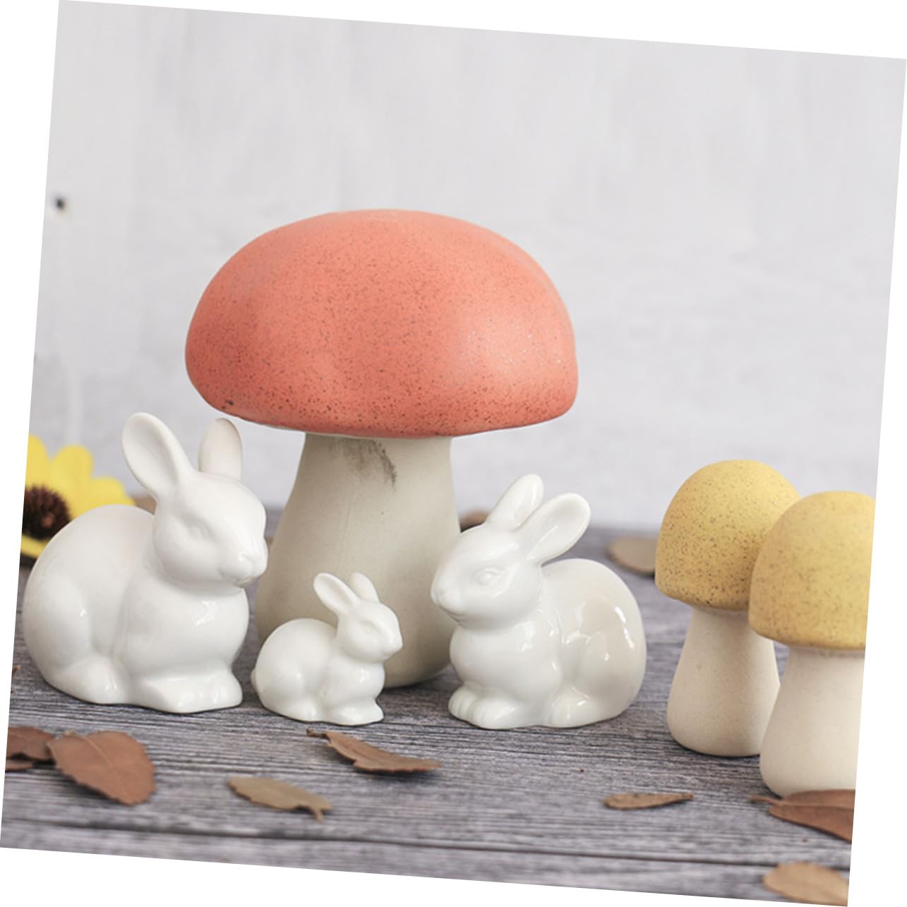 Sosoport 2 Set Di Decorazioni in Ceramica A Forma Di Coniglietto Per Statue Decorazioni Per Bonsai 5 Pezzi*2