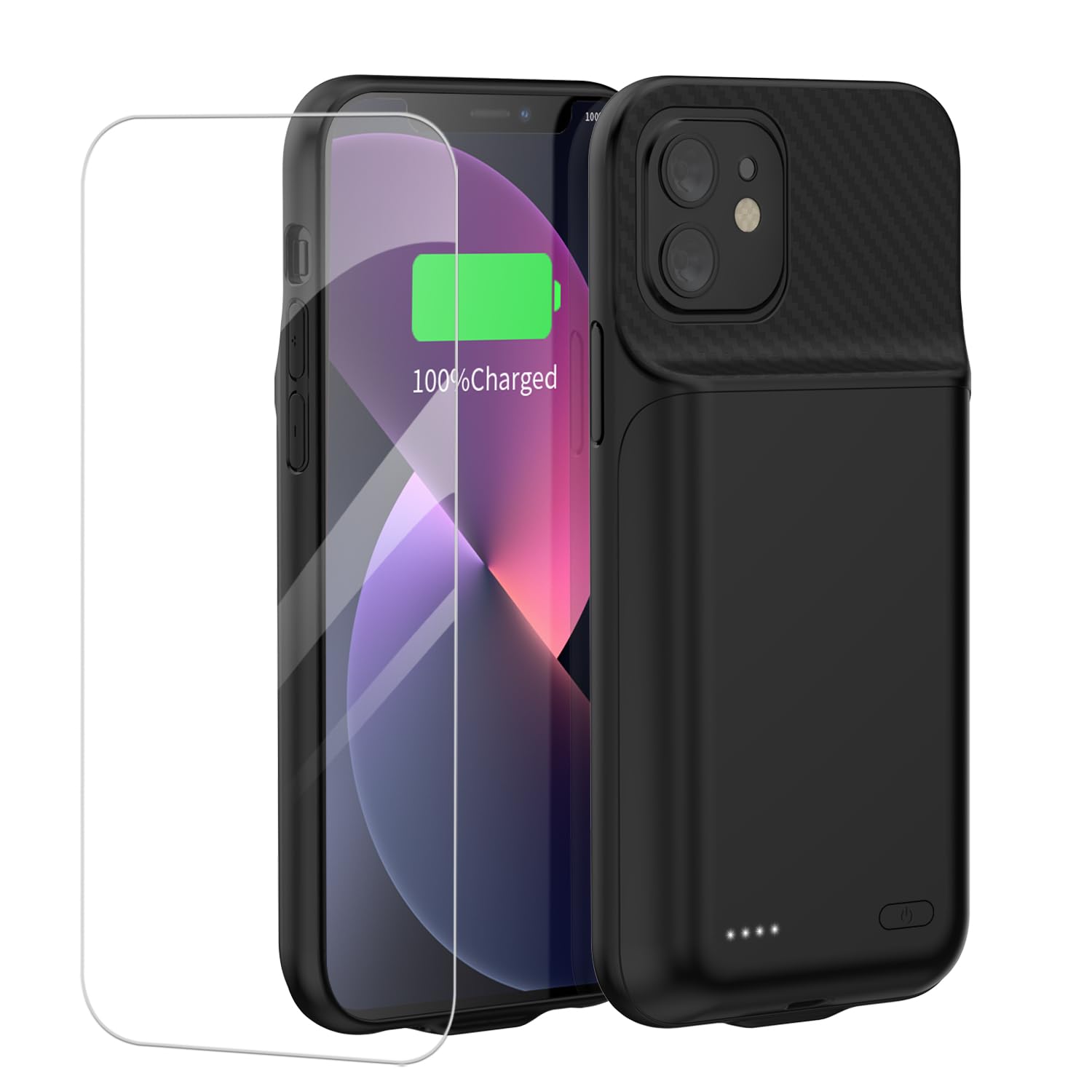 Coque de batterie pour iPhone 13/13Pro/14, 13800 mAh ultra fine, chargeur de batterie rechargeable et extensible