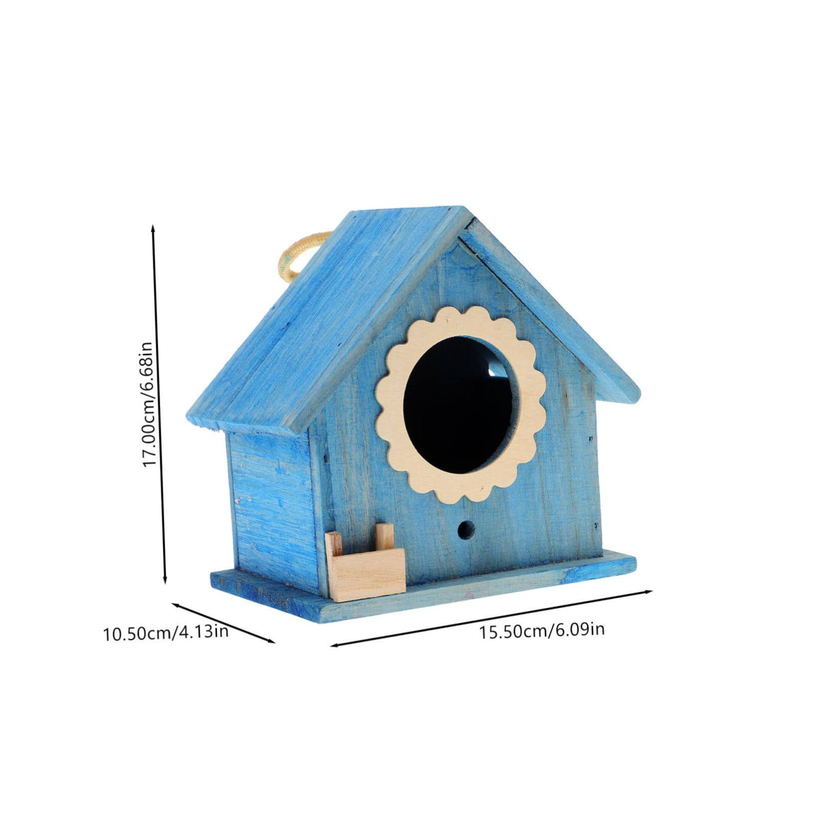 Sosoport 2piezas Casa De Madera para Pájaros Colgante Nido Decorativo Exterior Casita De Madera para Alimentación De Aves Diseño Creativo para Jardín y Patio