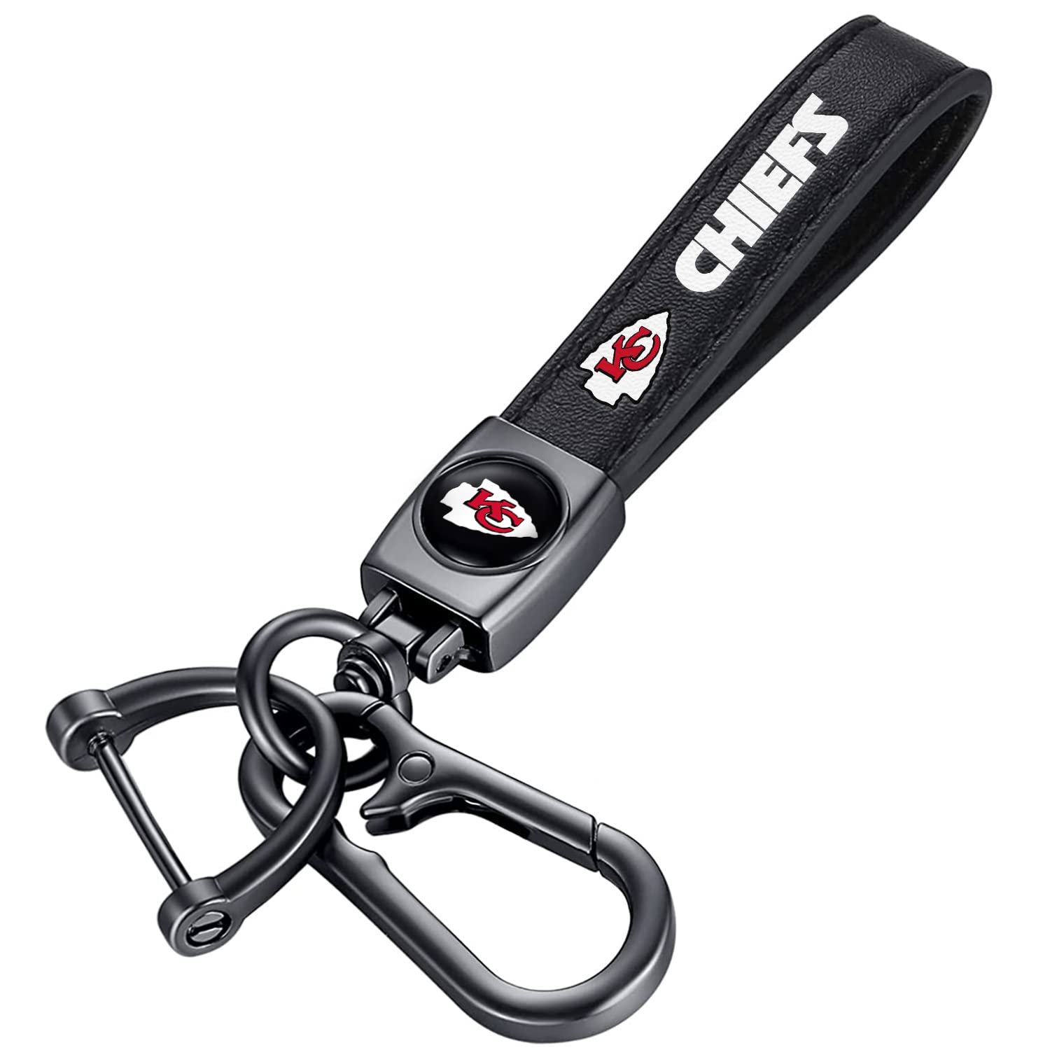 SAEEKOGenuine Leather Car Keychain Key Ring Accessories Key Chain Keyring for Football Fans Business Gift Birthday Present