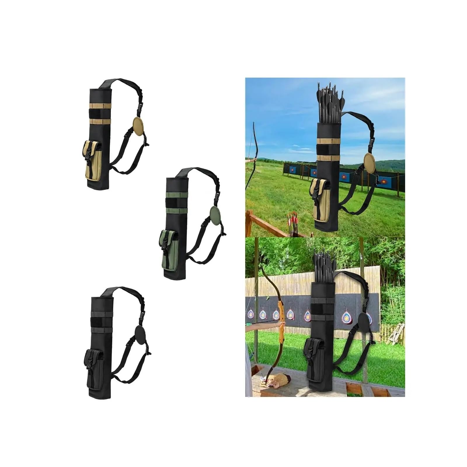 MRKU Porta faretra per frecce da tiro con L'Arco, Borsa a Tracolla, Pratico Tessuto Oxford, Multifunzionale, Pratico per attività all'aperto.