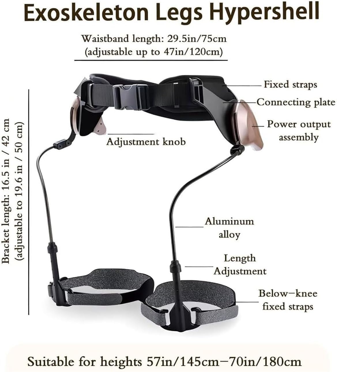 Esoscheletro di Assistenza per la Deambulazione, Aiuti per Camminare Regolabili, Riduzione dello Sforzo del 50% Innovativo ausilio per la deambulazione combina
