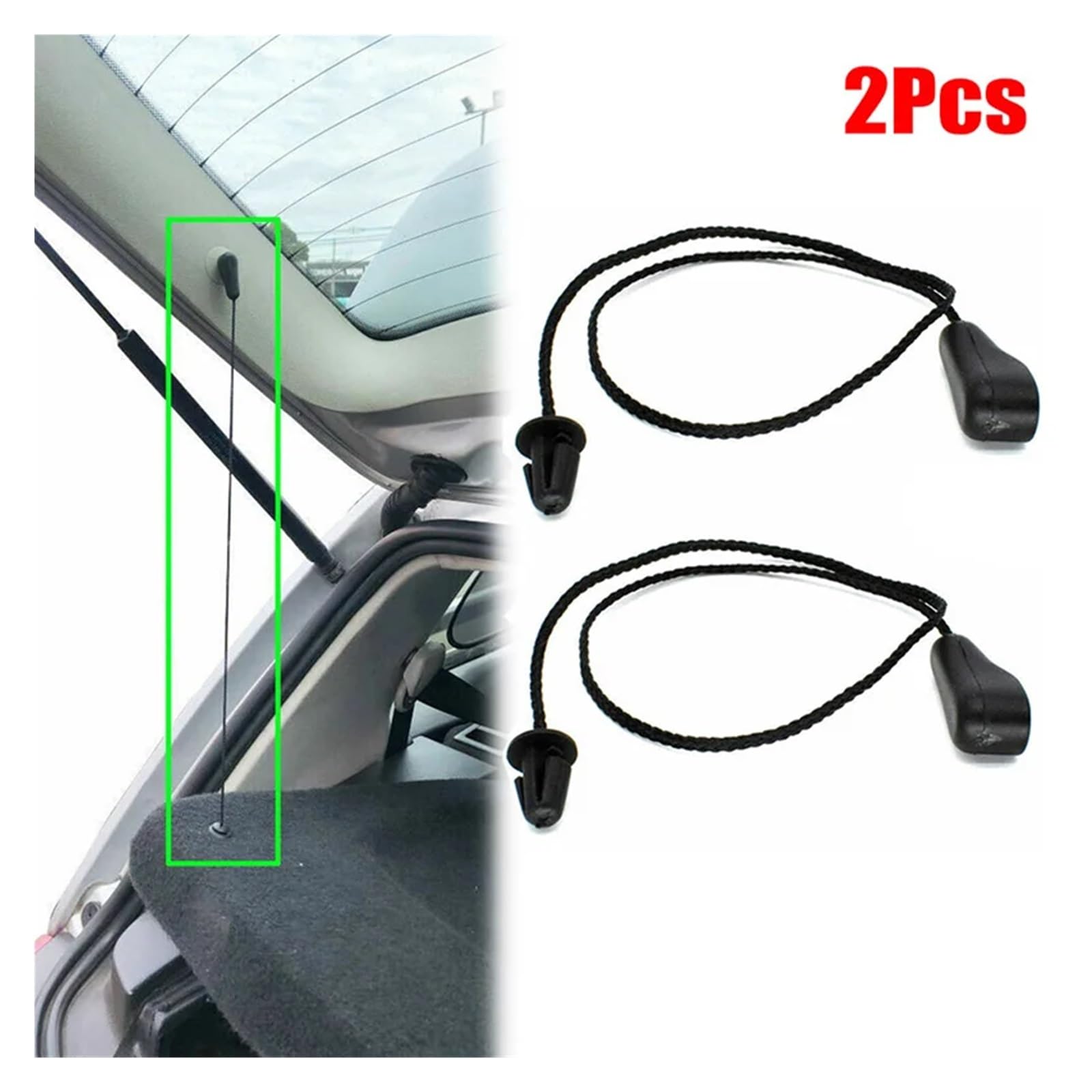 CordóN Bandeja Maletero Compatible con Ford para Focus Hatchback para MK2 2004-2011 Paquete Interior Trasero del Coche Correa Cuerda para Estante Paquete Cordón Cuerda para Estante(2Pcs)