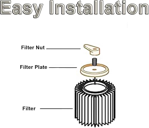 Miniatura 3 de Aillsa 73316 9-16938 - Filtro de vacío de repuesto para aspiradora rígida húmeda y seca compatible con accesorios de aspiración rígida pre 2010 - 2