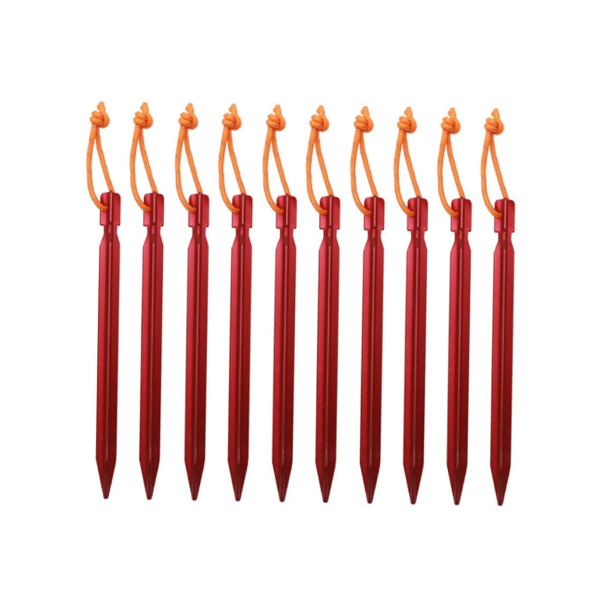 Estacas para tienda de campaña con cuerda reflectante piquetas de camping rojas UKCOCO