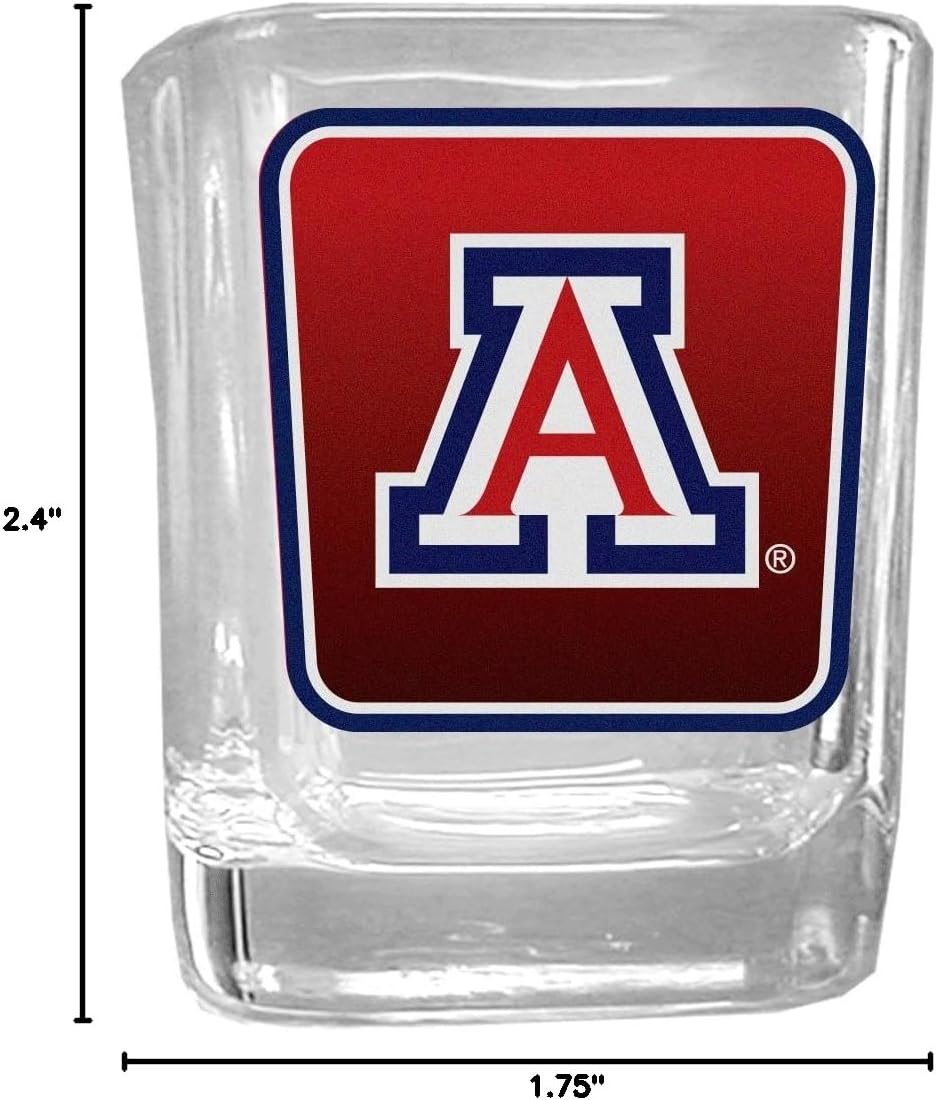 NCAA Siskiyou Sports Fan Shop Arizona Wildcats Square Glass Shot Glass Single Team Color